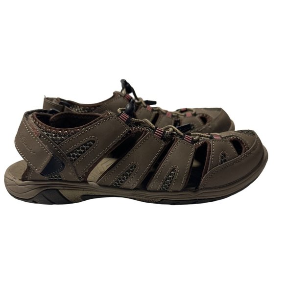 Eddie Bauer Blakely Brown Leather Fisherman Sandals Size 8M - Picture 1 of 12